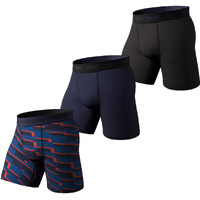 Pair Of Thieves Super Fit Men?S Long Boxer Briefs 3 Pack  Black/Grey  X-Large