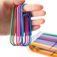 4 "" Inch Large Paper Clips  30 Pcs Vinyl Coated Multicolored Mega Large Jumbo Giant Big Colored Paper Holder For Office School Document Organizing