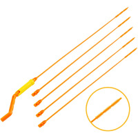 Flexisnake Pro Drain Weasel Sink Snake Cleaner With New Molded Tip - 18 - Drain Snake Clog Remover Tool With Rotating Handle  5 Wand Refills - Easy To Use On Drains  Grates - Made In Usa - 5-Pack