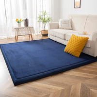 Maxyoyo Baby Play Mat  1.2 "" Thick Memory Foam Soft Padded Carpet With Non-Slip Backing  3X5 Ft Japanese Tatami Rug Living Room For Kids  Toddler  Children  Nusery(Navy)