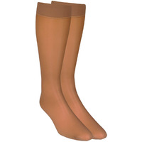 Nuvein Sheer Compression Stockings For Women  8-15 Mmhg Support  Light Denier  Knee High  Closed Toe  Taupe  Medium