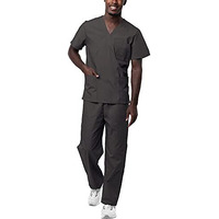 Sivvan Unisex Scrubs - Classic V-Neck Top  Drawstring Pants Scrub Set - S8400 - Charcoal - M
