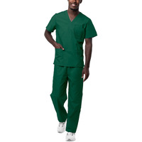 Sivvan Unisex Scrubs - Classic V-Neck Top  Drawstring Pants Scrub Set - S8400 - Hunter Green - 3X
