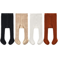 Cecorc Baby Tights - Thick Toddlers Girl Leggings-Seamless Cable Knit Cotton Stockings - Infants Pantyhose 4 Pack  0-6 Months  White+Black+Redbrown+Beige