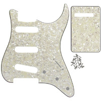 Fleor Sss 8 Hole Vintage St Pickguard Guitar Back Plate With Screw For Vintage St Style Guitar Parts  4Ply Aged Pearl
