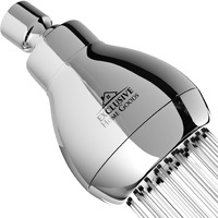 High Pressure Shower Head - Chrome - Powerful Deluxe Bathroom Showerhead With Strong Spray Stream And Small Silicone Nozzles - Universal Fit Works With High And Low Water Flow Showers-2.5 Gpm