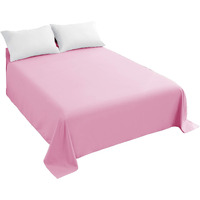 Sfoothome Bedding Flat Sheet  Twin Pink Top Sheet For Mattress