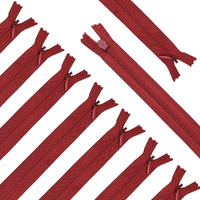 Renashed 45Pcs 215 Inch Nylon Invisible Zippers For Tailor Sewer Sewing Craft Crafters Special (Wine Red)