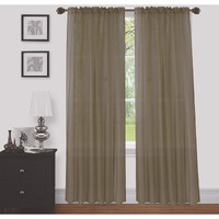 Sapphire Home 2 Panels Window Sheer Curtains 54 X 108 Inches (108 Total Width)  Voile Panels For Bedroom Living Room  Rod Pocket  Decorative Curtains  Solid Sheer 108 Taupe