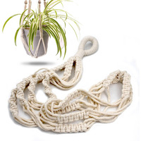 Macrame Plant Hanger With Short Rope (No Tassel) - 23 Inch - Cotton Macrame Cord For Boho Decor Flower Pots - Bohemian Chic Home Decor  Simple Indoor Outdoor Hanging Houseplants Or Terrarium | 1 Pack