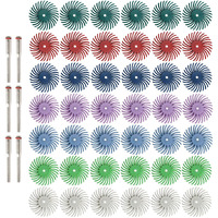 42Pcs 1 Inch Radial Bristle Disc Kit With 3Mm Shank For Rotary Tools Detail Abrasive Wheel For Jewelry Wood Metal Polishing  Bristle Wheel With Grit 80-2500