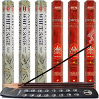 White Sage Incense Sticks & Holder Bundle Variety Pack From Hem Trumiri Insense Insence