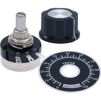 Taiss 2Pcs Rv24Yn20S 5K Potentiometer Single Turn Carbon Film Rotary Taper Potentiometer Used For Inverter Speed Regulation. Motor Speed Control + 2Pcs A03 Knob + 2Pcs Dials (B502 5K Ohm)