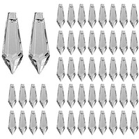 50Pcs 38Mm Chandelier Crystal Icicle Prisms Replacement Drops Lamp Candle Holders Curtain Diy Parts
