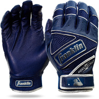 Franklin Sports Mlb Batting Gloves - Powerstrap Chrome Adult Men's + Youth Batting Gloves Pair - Baseball + Softball Gloves - Navy - Adult Extra Large