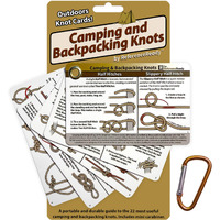Referenceready Outdoor Knots - Waterproof Knot Tying Cards With Mini Carabiner - Includes 22 Rope Knots For Camping  Backpacking   Scouting Scenarios