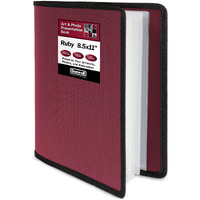 Dunwell Portfolio Folder For Artwork (Ruby) - 8.5 X 11 Binder Folder With Plastic Sleeves  24 Pockets For 48 Pages  Art Portfolio Binder Organizer  Flexible Poly Cover  Letter Size Presentation Folder