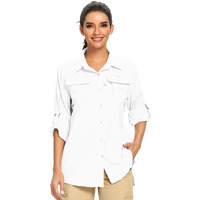 Womens Quick Dry Upf 50 Sun Protection Long Sleeve Shirt Hiking Fishing Shirts White Xxxl
