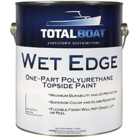 Totalboat Wet Edge Marine Topside Paint For Boats  Fiberglass  And Wood (Blue-Glo White  Gallon)