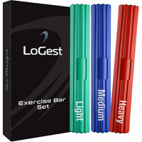 Logest Twist Hand Exerciser Bars - 3 Piece Flexible Bars Strengthener Set - Tennis Elbow  Golfer's Elbow  Tendonitis  Wrist  Forearms Pain Relief Therapy Bar - Wrist And Arm Strengthener Twist Bar