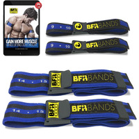 Bfr Bands Pro 4-Pack Bundle Blood Flow Restriction Bands For Arms And Legs - Occlusion Training Bands Help You Gain Muscle Without Heavy Weight Lifting  Strong Elastic Strap + Quick-Release