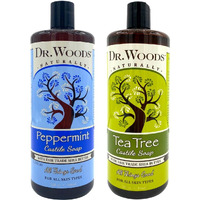 Dr Woods Peppermint  Tea Tree Liquid Castile Soap With Organic Shea Butter Variety 2 Pack
