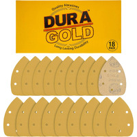 Dura-Gold Premium Mouse Detail Sander Sandpaper Sanding Sheets - 3000 Grit (Box Of 18) - 5 Hole Pattern Hook & Loop Triangle Mouse Discs - Woodworking Wood Crafting  Automotive Color Sanding Polishing