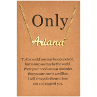 Lcherry Personalized Name Necklace 18K Real Gold Plated Made With Ariana Nameplate Necklace Gifts For Women