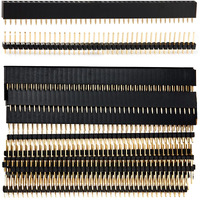 Chanzon Pin Header Strip For Arduino Gpio 40 Pin X 20Pcs Female/Male Pins Straight Single Row Square Pins Assortment Kit Gold Plated Pitch 2.54Mm 0.1 Inch Breakaway Used For Pcb Connector Machine