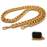 42'' Substantial Thick Metal Cross-Body Chain Purse Strap Replacement For Mini Wallet Waist Pack Chest Bag (Antique Gold Small)