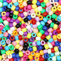 Voomolove 1000 Pcs (Multicolor Mix)6X9Mm Pony Beads  Bracelet Beads  Beads For Hair Braids  Beads For Crafts  Plastic Beads  Hair Beads For Braids 6X9Mm (Multicolor Mix)