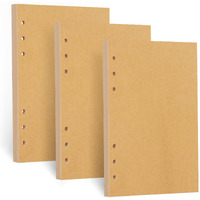 A6 Refill Paper  [3 Pack] Toplive 100Gsm Thick Refillable Paper 6 Hole Filler Inserts Loose Leaf Paper 135 Sheets (270 Pages) For 6 Ring Binder Journal Notebook-Kraft Paper