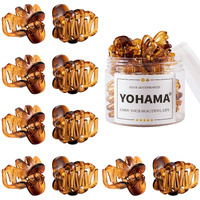 Yohama 10 Pcs Hair Clips Medium Small 1.57 Inch Octopus Hair Clips Brown 4Cm Medium Jaw Clips Durable Strong Grip For Women Girls Thick Hair.