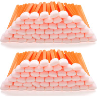 Aawipes Foam Swabs Sticks (100 Pcs Large Rectangular Foam Tips  5.25""  Orange) Cleanroom Detailing Swab Sponge Sticks For Inkjet Printer  Optical Instruments  Car Detailing And Cleaning