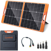 Upgraded 100W Portable Solar Panel For Power Station  Monocrystalline Foldable 100 Watt 18V Solar Panel Charger For Camping  High Efficiency Ip65 Waterproof For Outdoor Rv Trip