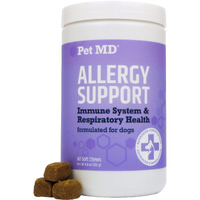Pet Md Allergy Aid - Puppy  Dog Allergy Chews With Quercetin  Pumpkin - Immune  Seasonal Allergy Relief For Dogs - Skin  Itch Relief For Dogs - 60 Ct