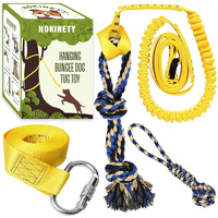 Dog Hanging Bungee Tug Toy: Interactive Tether Tug-Of-War For Pitbull & Small To Large Dogs To Exercise And Fun Solo Play - Durable Retractable Tugger Dog Rope Toy With 2 Chew Rope Toys