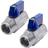 Beduan 1/2 "" Mini Ball Valve  Stainless Steel Female X Male Npt Thread Shut-Off Valve  Pack Of 2