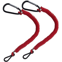8M0092850 Boat Kill Switch Lanyard Replacement For Mercruiser Marine Boat Emergency Stop Switch Safety Lanyard Cord 54 Inch/137 Long -Replace 15920T54 15920A54 (Aluminum Alloy Clip Red 2Pcs)