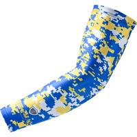 Stromguard Compression Sports Arm Sleeve Digital Camo Baseball Football Basketball - (One Arm Sleeve) (Youth Medium  #20 - Royal Blue-Yellow-White)