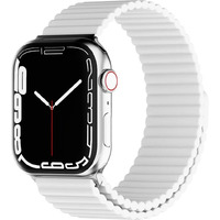 Heike Magnetic Silicone Band Compatible With Apple Watch Band 38Mm 40Mm 41Mm 42Mm For Men Women Sport Loop Adjustable Replacement Wristband Strap For Iwatch Ultra 2 Se Series10 9 8 7 6 5 4 3 2 1 White