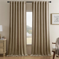 Timeper Taupe Velvet Curtains 120 Inches 2 Panels  Light Blocking Curtains For Bedroom Living Room Thermal Insulated Luxury Super Soft Window Drapes Back Tab & Rod Pocket W52 X L120 Inches
