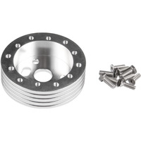 Rulline 1"" Steering Wheel Hub Adapter Conversion Spacer 6 Hole To 3 Hole Steering Wheel Adapter Grant Adapter Boss Kit Silver
