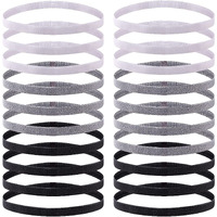 Duufin 20 Pieces Elastic Sport Headbands Non-Slip Workout Headband Thin Sweat Headband Elastic Headband For Women  Men And Girls
