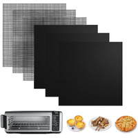 For Ninja Foodi Reusable Air Fryer Liners 12X12Inch Non-Stick Bottom Of Toaster Oven Mat 3X Liners + 3X Mesh Sheets  Baking/Microwave/Grill 450F Pre-Cut Square For Sp101/Sp201/Sp301/Sp351