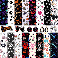 Tudomro 16 Piece 10 X 10 Inch Cute Dog Bone Paws Fabric Animal Footprint Puppy Printed Decorative Fabric Bone Paw Playful Pattern For Dog Lover Diy Quilting Sewing Crafting