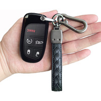 Tandrive Compatible Jeep Key Fob Cover Dodgecherokee Grand Cherokee Compass Renegade  Charger Challenger Ram Durango Journey Dart Viper  Chrysler 200 300  Black