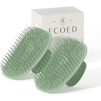 Ecoed 2 Pc Scalp Massager Shampoo Brush  Scalp Scrubber & Exfoliator For Dandruff Removal  Wet & Dry And Detangler For Men And Women  Suitable For Short Medium Hair (Green)