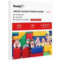 Koala Heavyweight Photo Paper High Glossy 85X11 Inches For Inkjet Printing 100 Sheets 61Lb
