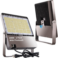 200W Led Flood Light Outdoor 30000Lm (800W Equivalent) Led Stadium Light With Dusk To Dawn  5000K Ac100-277V Commercial Flood Light With 5Ft Plug  Ip65 Waterproof Area Lighting For Stadium-2Pack